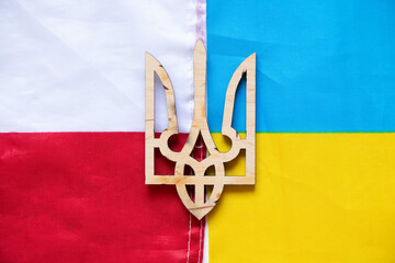 The Ukrainian trident lies on the flags of Poland and Ukraine, the unification of the two...