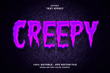 creepy editable text effect