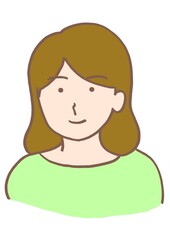 安心した表情のうつ病の若い女性のイラスト