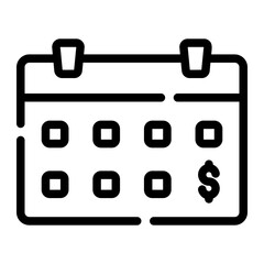 payment calendar line icon