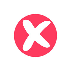 Obraz premium red cross icon for things that should not be done or forbidden