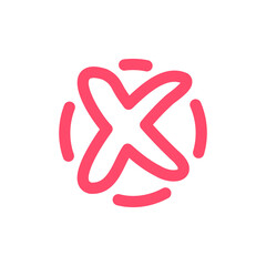 red cross icon for things that should not be done or forbidden