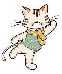 Cute cat cartoon design character
