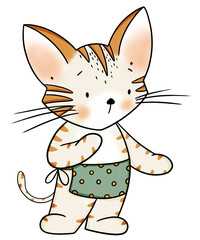 Cute cat cartoon design character