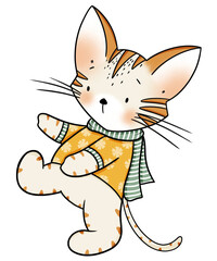 Cute cat cartoon design character