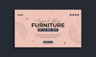 Furniture sale web banner template