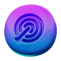 blue gradient premium game button on isolated background