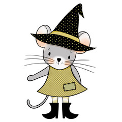 Cute mouse Halloween cartoon character