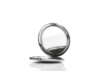 Portable makeup mirror isolated on white background