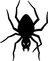 Spider Silhouette Halloween. black and white image illustration
