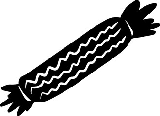 Candy Silhouette Halloween. Black and white image illustration
