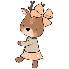 Cute deer cartoon design character 
