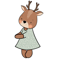 Cute deer cartoon design character 
