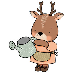 Cute deer cartoon design character 
