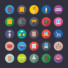 Furniture Flat Icons Pack