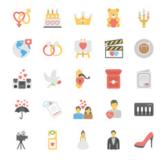 Love and Romance Icons Set

