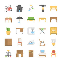 Furniture Flat Icons Pack

