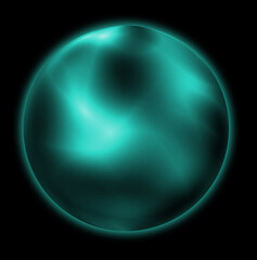 blue light orb 3d illustration glow light black background