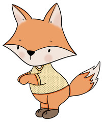 Cute fox cartoon design character 