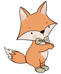 Cute fox cartoon design character 