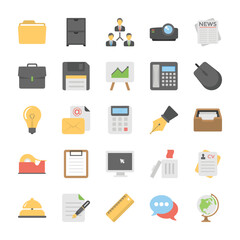 Pack Of Office and Internet Flat Vectors
