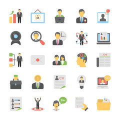 Fototapeta na wymiar Business and Office Flat Vector Icons