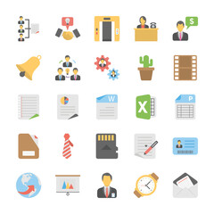 Pack Of Office and Project Management Flat Vectors

