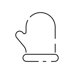 Simple Cooking Related Vector Line Icon. Vector kitchen in restaurant with cook and meal. Editable Stroke. Pixel Perfect. Food eating. Oven mitts