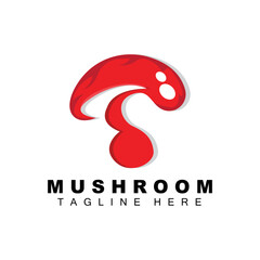 Mushroom Logo Design, Illustration of Cooking Ingredients, Vector Brand of Various Food Products