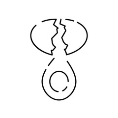 Lineo - Kitchen and Cooking line icon. Restaurant with cook and meal or food. Break egg for omelette