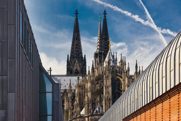 Obraz premium Cologne Cathedral viewed from rear, Cologne, Germany