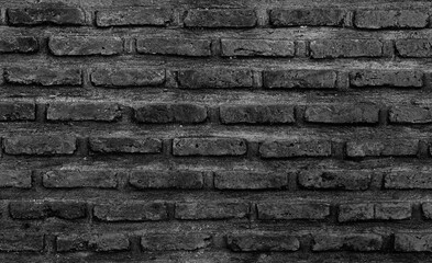 Black brick wall vintage background