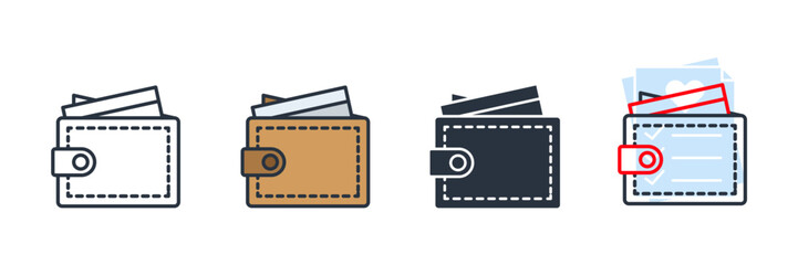 wallet icon logo vector illustration. wallet symbol template for graphic and web design collection