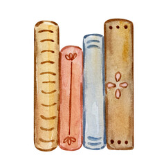 Watercolor illustration of book