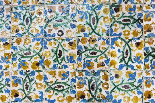 background of antique Portuguese wall tiles