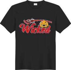 Halloween Wickeat Typography T-Shirt Design