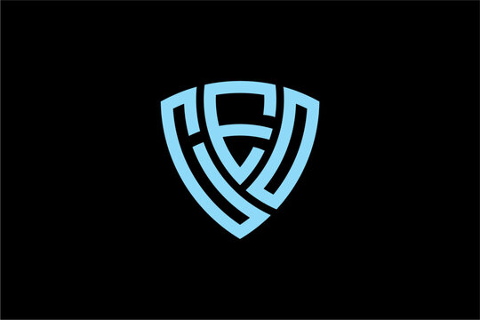 CEO creative letter shield logo design vector icon illustration
