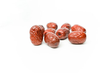 Red dates on blank background