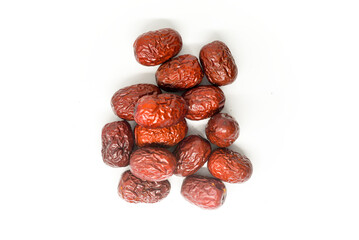 Red dates on blank background