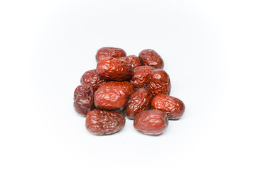 Red dates on blank background