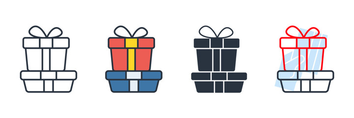 gift icon logo vector illustration. Gift Box symbol template for graphic and web design collection