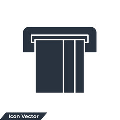 atm icon logo vector illustration. Credit Card Sliding Out From ATM symbol template for graphic and web design collection