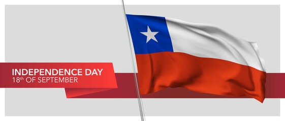 Chile independence day vector banner, greeting card