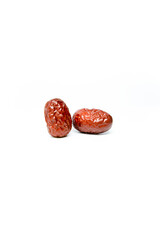 Red dates on blank background