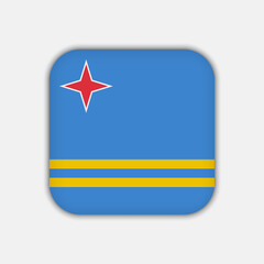Aruba flag, official colors. Vector illustration.