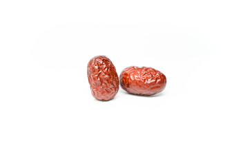 Red dates on blank background