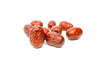 Red dates on blank background
