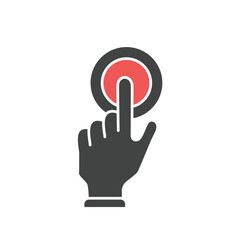 Hand presses the button icons  symbol vector elements for infographic web