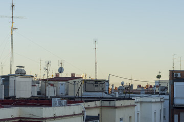 Fototapeta premium Madrid buildings roofs
