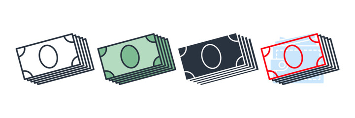 money icon logo vector illustration. money cash symbol template for graphic and web design collection